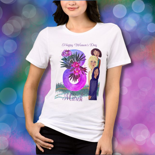 Camiseta Triblenda Feliz Día de la Mujer | 8 de marzo (Happy Women's Day _ March 8th light Tri-Blend Shirt)