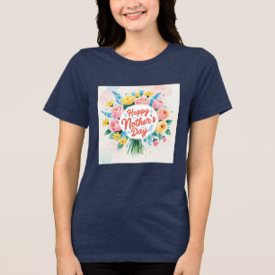 Camiseta Triblenda Feliz Día de las Madres Gráfico Artístico Único de