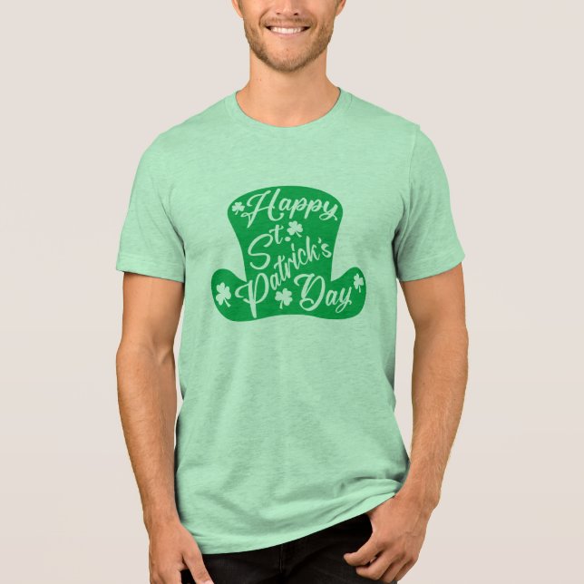 Camiseta Triblenda Feliz Día de San Patricio Gorra Leprechaun (Anverso)