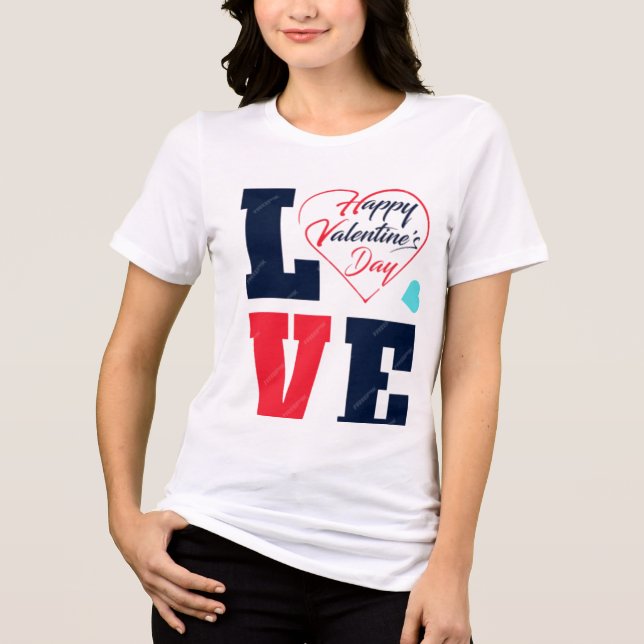 Camiseta Triblenda Feliz Día de San Valentín. (Anverso)