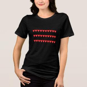 Camiseta Triblenda Feliz Día de San Valentín, mujeres de corazón rojo