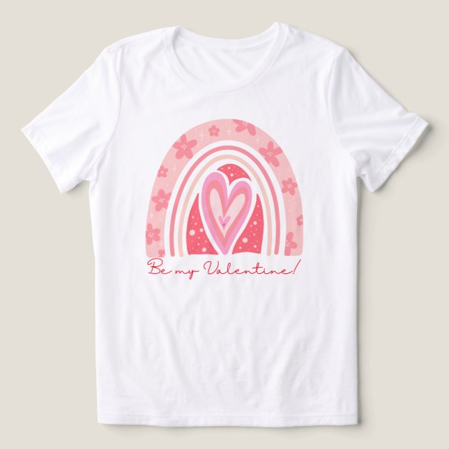 Camiseta Triblenda feliz día de San Valentín, rosa y rojo, corazones  (Diseño delantero )