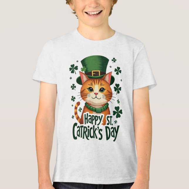 Camiseta Triblenda Feliz Día de St. Catrick - Día de San Patricio (Anverso)