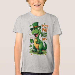Camiseta Triblenda Feliz Día St. Pat-Rex - Gracioso St. Patrick's T-R