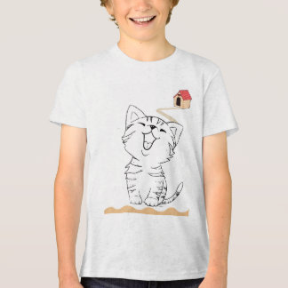 Camiseta Triblenda Feliz Feliz Gato Dibujo Animado Gatito Atigrado Li