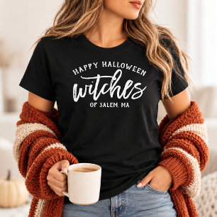 Camiseta Triblenda Feliz Halloween Brujas Escritura Blanca Personaliz