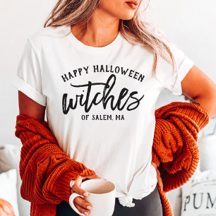 Camiseta Triblenda Feliz Halloween Brujas Escritura Negra Personaliza