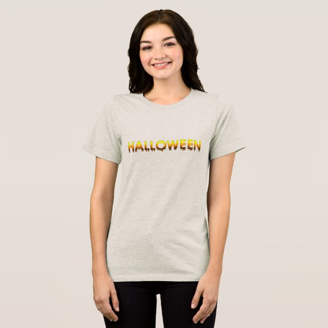 Camiseta Triblenda Feliz Halloween Motif (Anverso Completo )