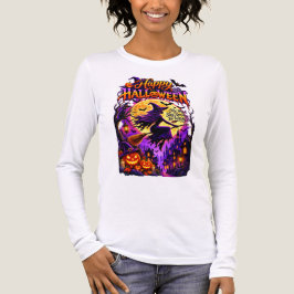 Camiseta Triblenda Feliz Halloween Vuelo de Bruja - Espeluznante, Mág