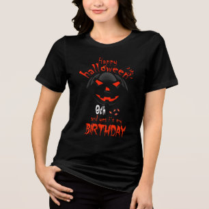 Camiseta Triblenda Feliz Halloween y sí es mi noveno cumpleaños