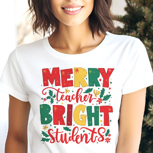 Camiseta Triblenda Feliz Maestro Estudiantes Brillantes Navidad