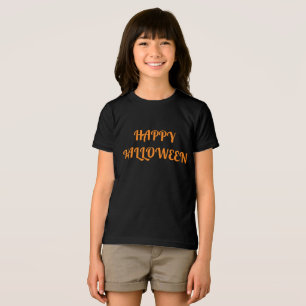 Camiseta Triblenda Feliz Naranja negra de las mujeres de Halloween