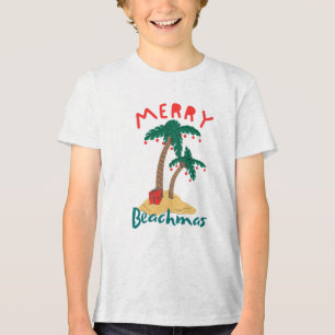 Camiseta Triblenda Feliz Navidad de Playa en Julio
