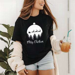 Camiseta Triblenda Feliz Navidad Decoración Bauble Santa Reindeer