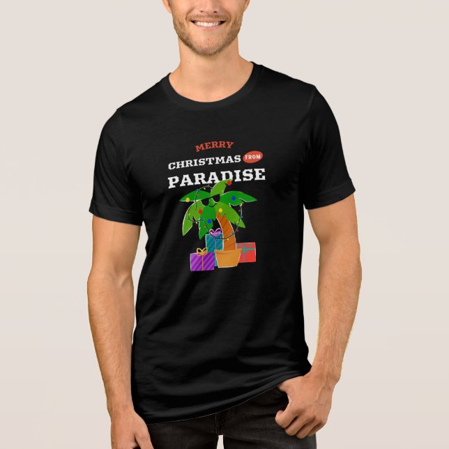 Camiseta Triblenda Feliz Navidad desde el paraíso (Anverso)