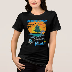 Camiseta Triblenda Feliz Navidad desde Hawaii tee