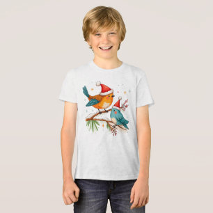 Camiseta Triblenda Feliz Navidad Dos Aves Amantes