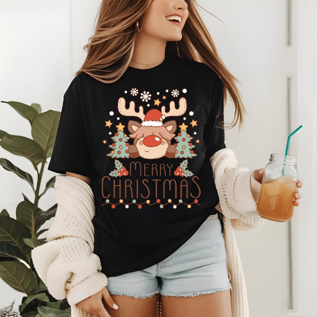 Camiseta Triblenda Feliz Navidad, dulce y caprichoso reno festivo (Subido por el creador)