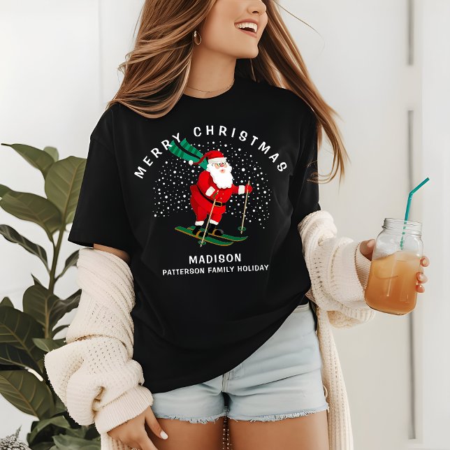 Camiseta Triblenda Feliz Navidad Esquí Santa Invierno Personalizado (Subido por el creador)
