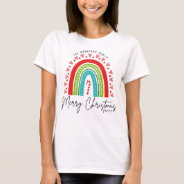 Camiseta Triblenda Feliz Navidad Festividad Rainbow Candy Cane Heart