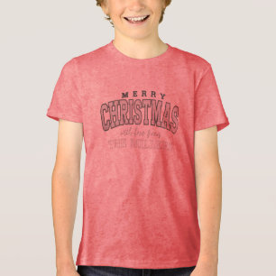 Camiseta Triblenda Feliz Navidad Fiesta Familiar Personalizada 2025