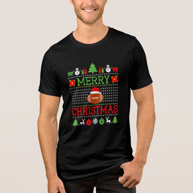 Camiseta Triblenda Feliz Navidad Fútbol Santa Hat Sudor feo Pa (Anverso)