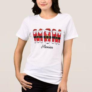 Camiseta Triblenda Feliz Navidad mamá nombre personalizado