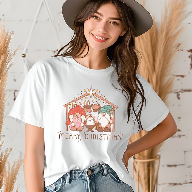 Camiseta Triblenda Feliz Navidad Navidades de Gnome Manger Religiosos (Subido por el creador)