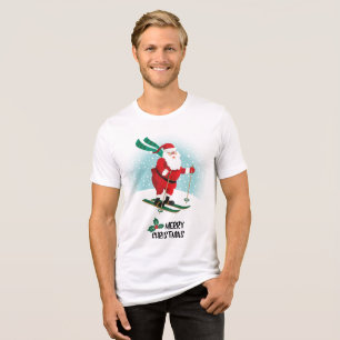 Camiseta Triblenda Feliz Navidad Saltando Santa Claus   Vacaciones
