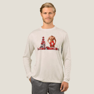 Camiseta Triblenda Feliz Navidad SlipperyJoe regalo rojo blanco plata