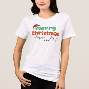 Camiseta Triblenda Feliz Navidad, Sombrero de Santa