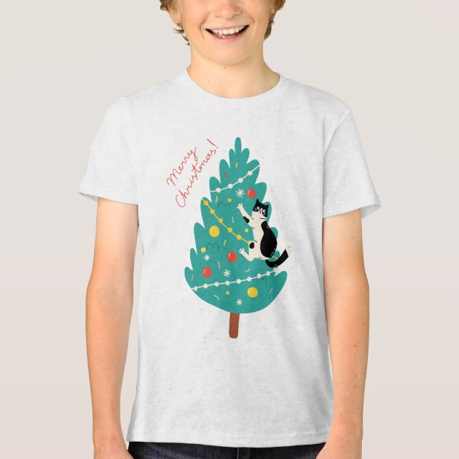 Camiseta Triblenda Feliz Navidad - Un Navidad perfecto escalar (Anverso)