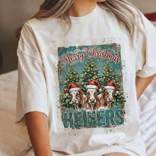 Camiseta Triblenda Feliz Navidad Vaquillas Chistosas Vacas Granja Gor