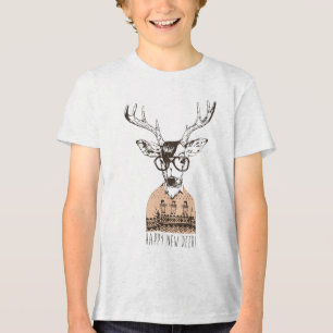 Camiseta Triblenda Feliz New Deer - Funny Holiday Art