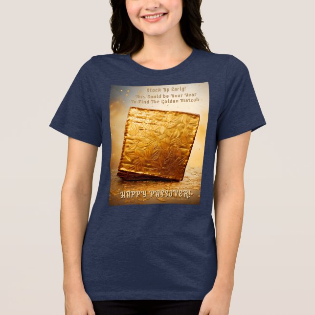 Camiseta Triblenda ¡Feliz Pascua! Golden Matzah (Anverso)