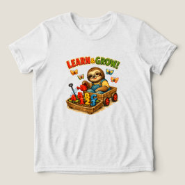 Camiseta Triblenda Feliz Perezoso Aprende y Crece Regreso a Clases Ni