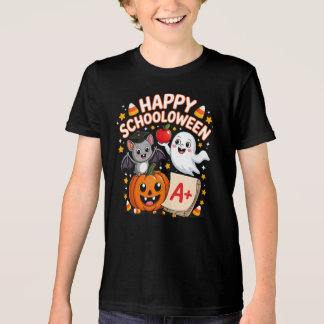 Camiseta Triblenda Feliz Schooloween Cute Fantasma Calabaza A+