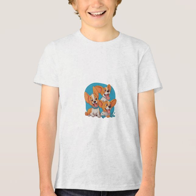 Camiseta Triblenda Feliz trío de juguetones (Anverso)