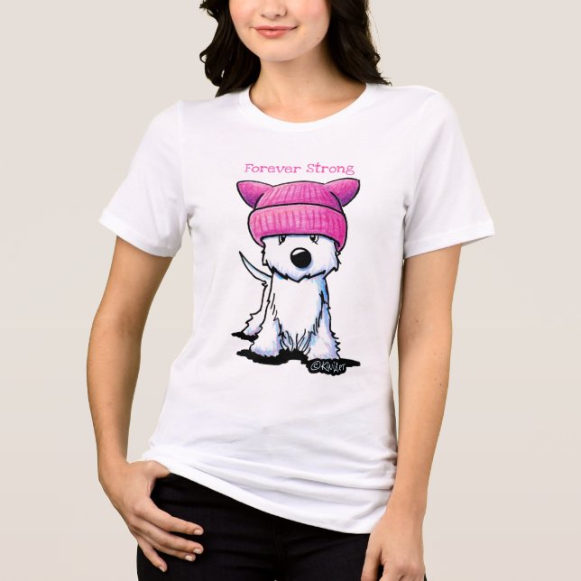 Camiseta Triblenda Feminista de KiniArt Westie (Anverso)