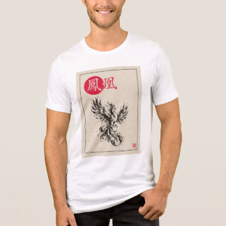 Camiseta Triblenda Fénix japonesa Sumi-e: arte tradicional con tinta