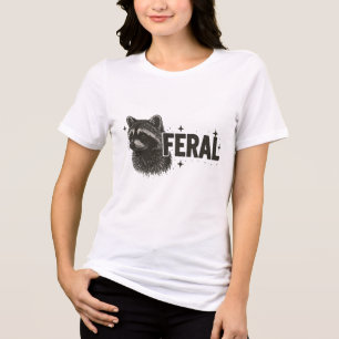 Camiseta Triblenda Feral Raccoon Cute Pero Feral Funny Mem Raccoon Lo