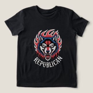 Camiseta Triblenda Feroy Wolf Head Aggressive Fire Wolf Bold Animal