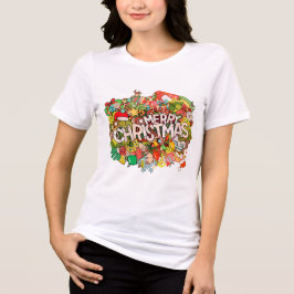 Camiseta Triblenda Ferry Christmas Doodle Extravaganza