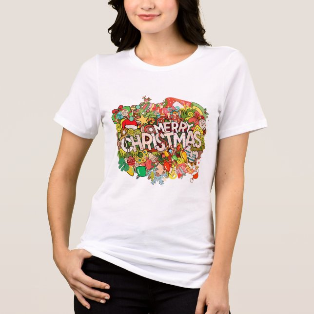 Camiseta Triblenda Ferry Christmas Doodle Extravaganza (Anverso)