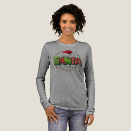 Camiseta Triblenda Festive "SANTA" Christmas Lights