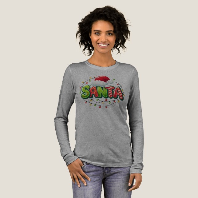 Camiseta Triblenda Festive "SANTA" Christmas Lights (Anverso Completo)