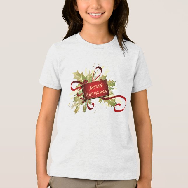 Camiseta Triblenda Festividad de los Navidades rojos modernos (Anverso)