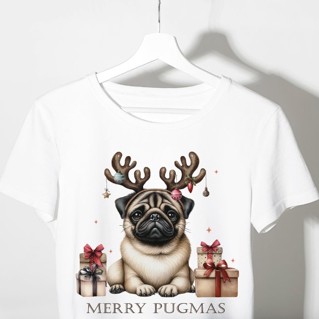 Camiseta Triblenda Festividad de perro de pugma merry Navidades Masco (Subido por el creador)