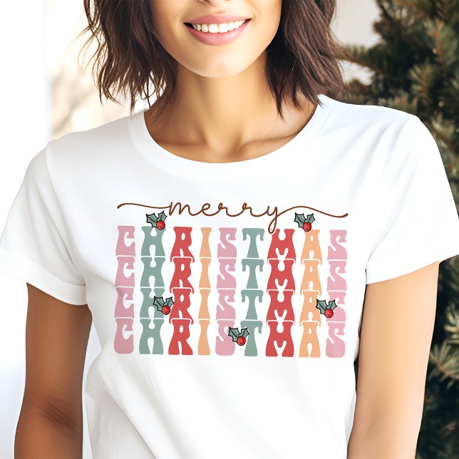 Camiseta Triblenda Festividad navideña de la tipografía retro (Subido por el creador)