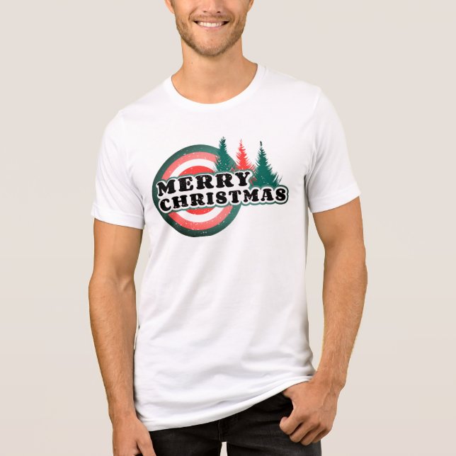 Camiseta Triblenda Festividades de invierno de árboles de navidad ret (Anverso)
